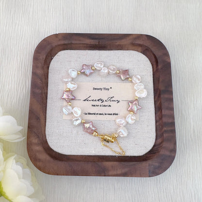 Baroque Pearl Bracelet - Crafted with Brass