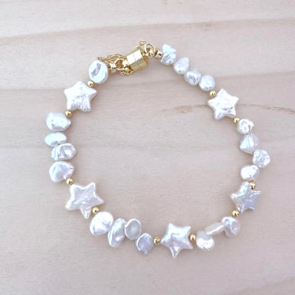 Baroque Pearl Bracelet - Crafted with Brass