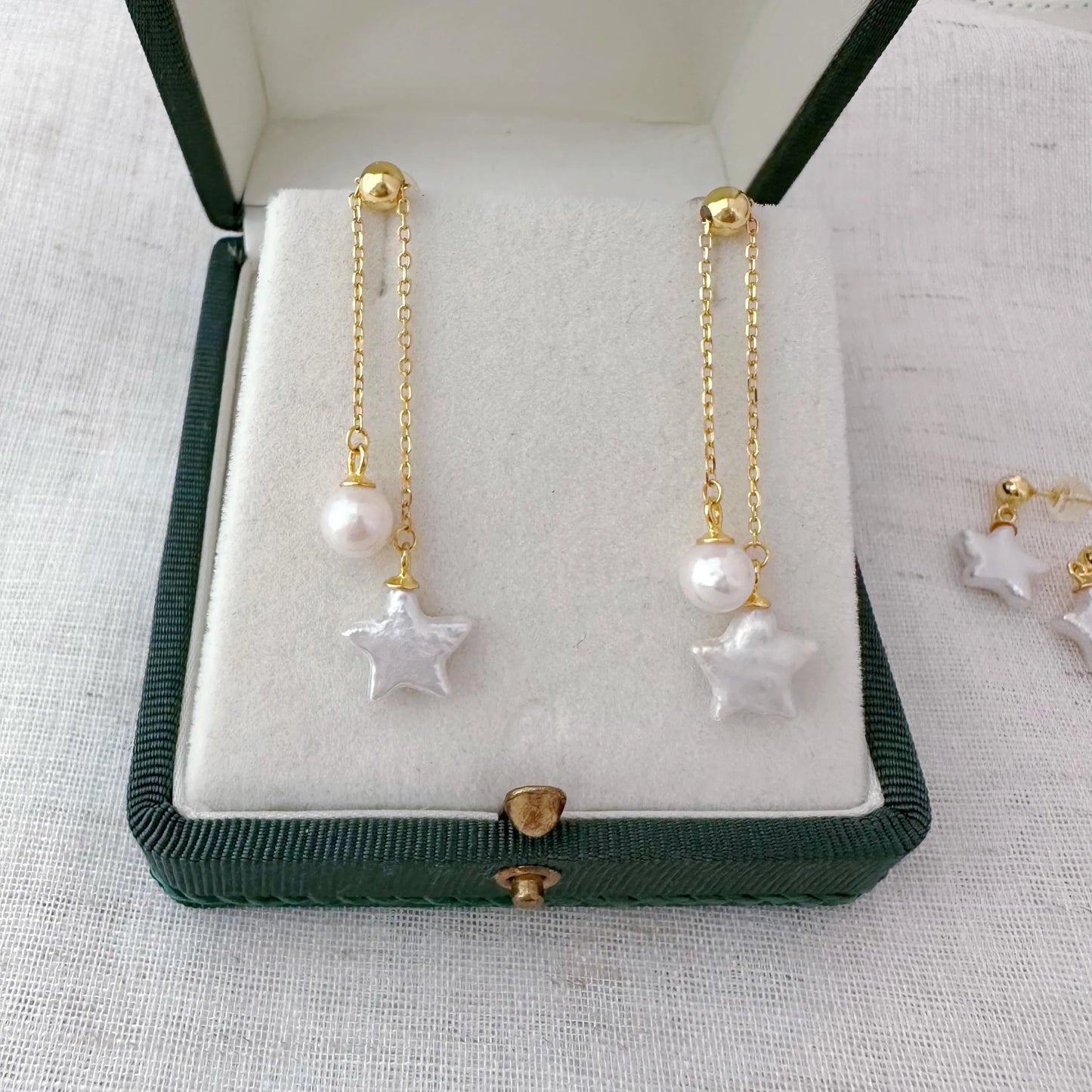 Baroque Star Pearl Dangle Earrings - Crafted with Sterling silver