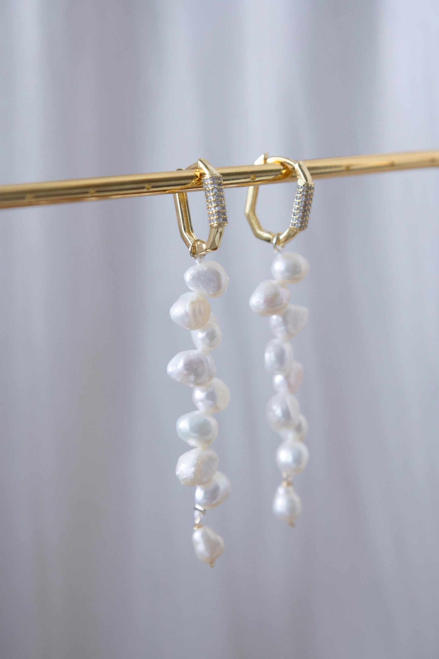 Bridal Laurel Leaf Pearl Drop Earrings