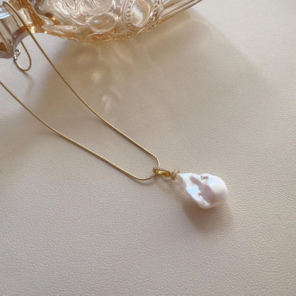 Baroque Pearl Layered Necklace - Crafted with Brass