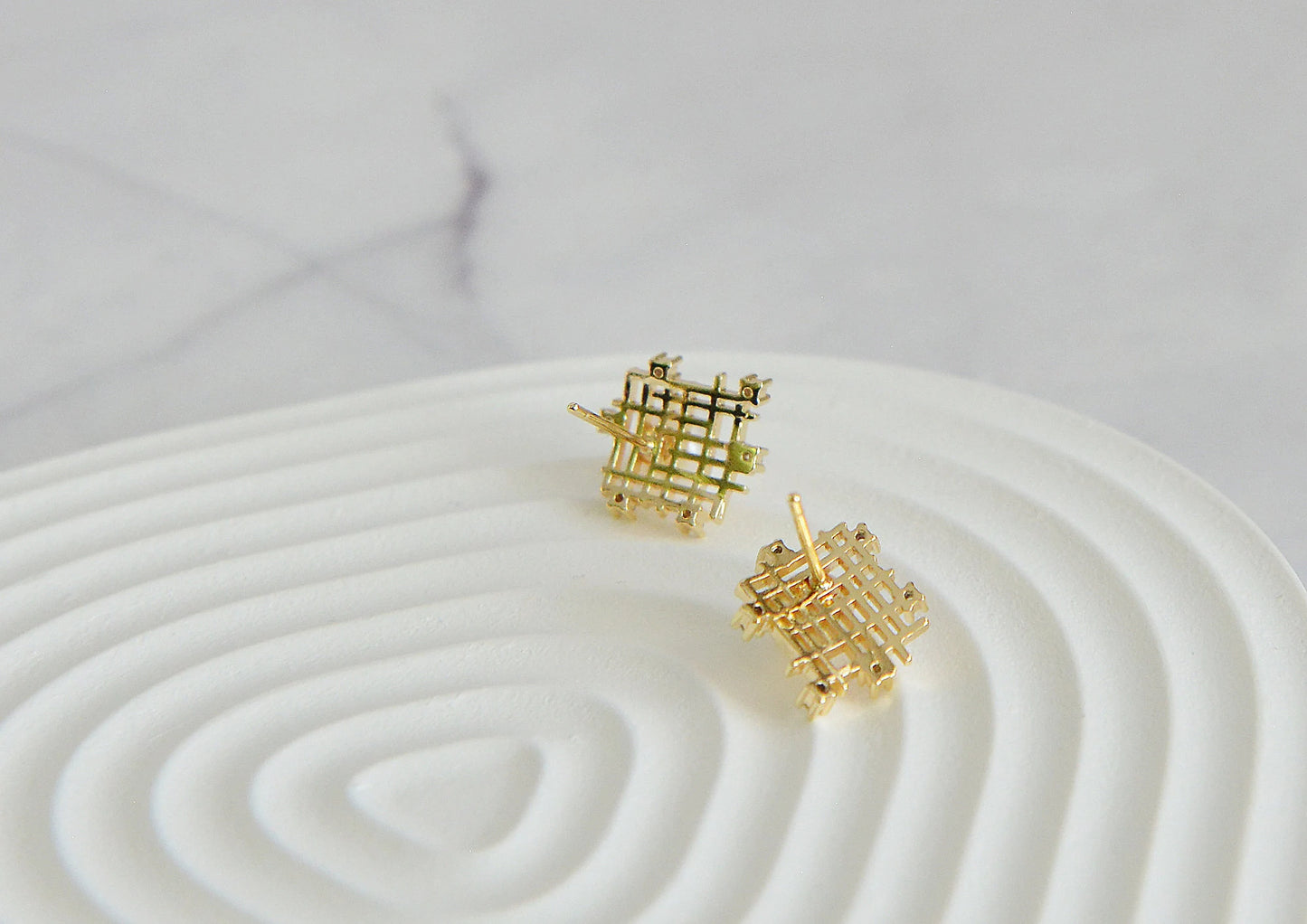 Handmade Bird Nest Earrings/ Brass Nest Earrings/Genuine Pearl