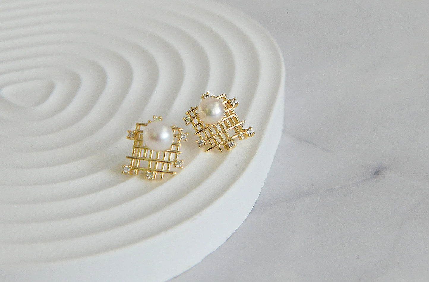 Handmade Bird Nest Earrings/ Brass Nest Earrings/Genuine Pearl