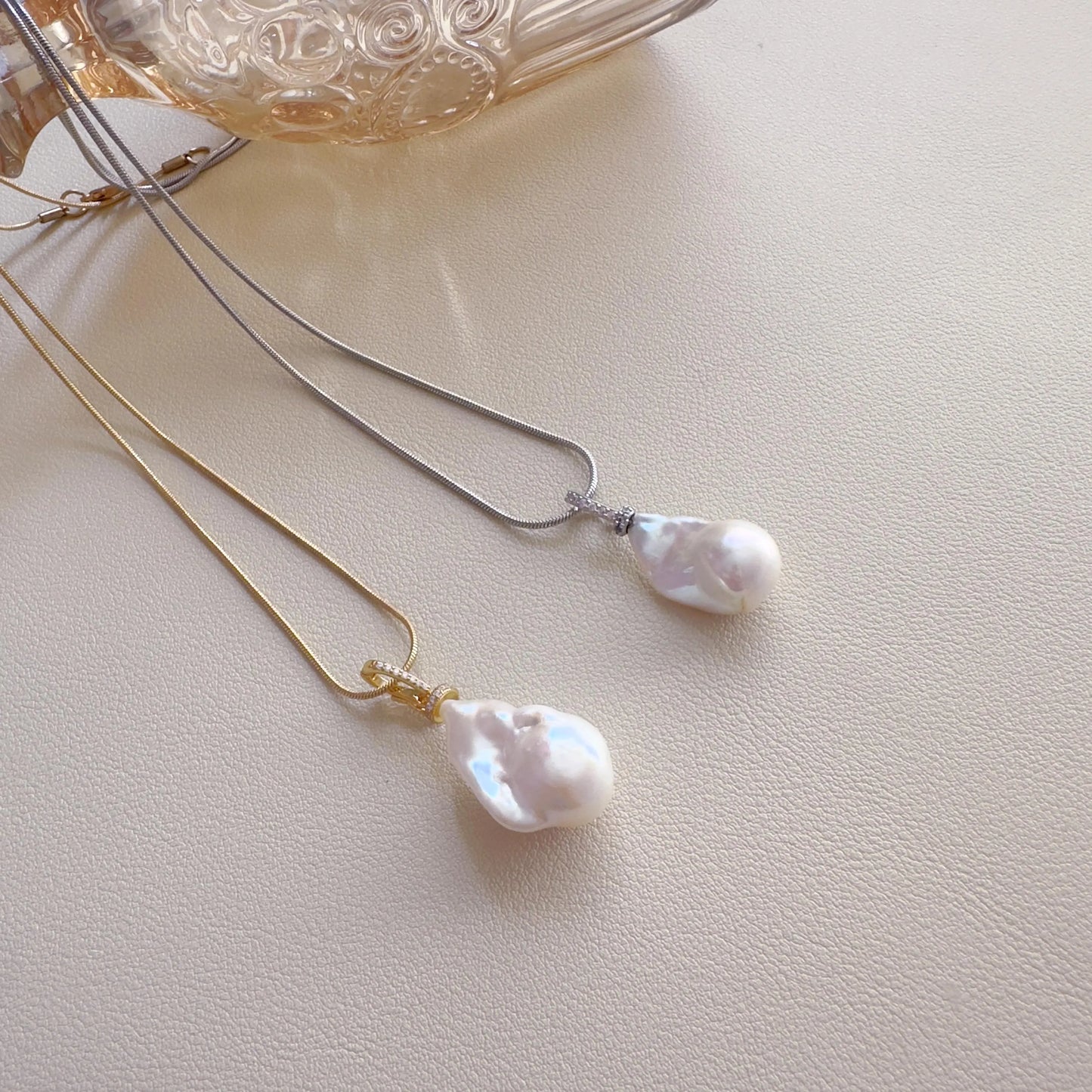 Baroque Pearl Layered Necklace - Crafted with Brass