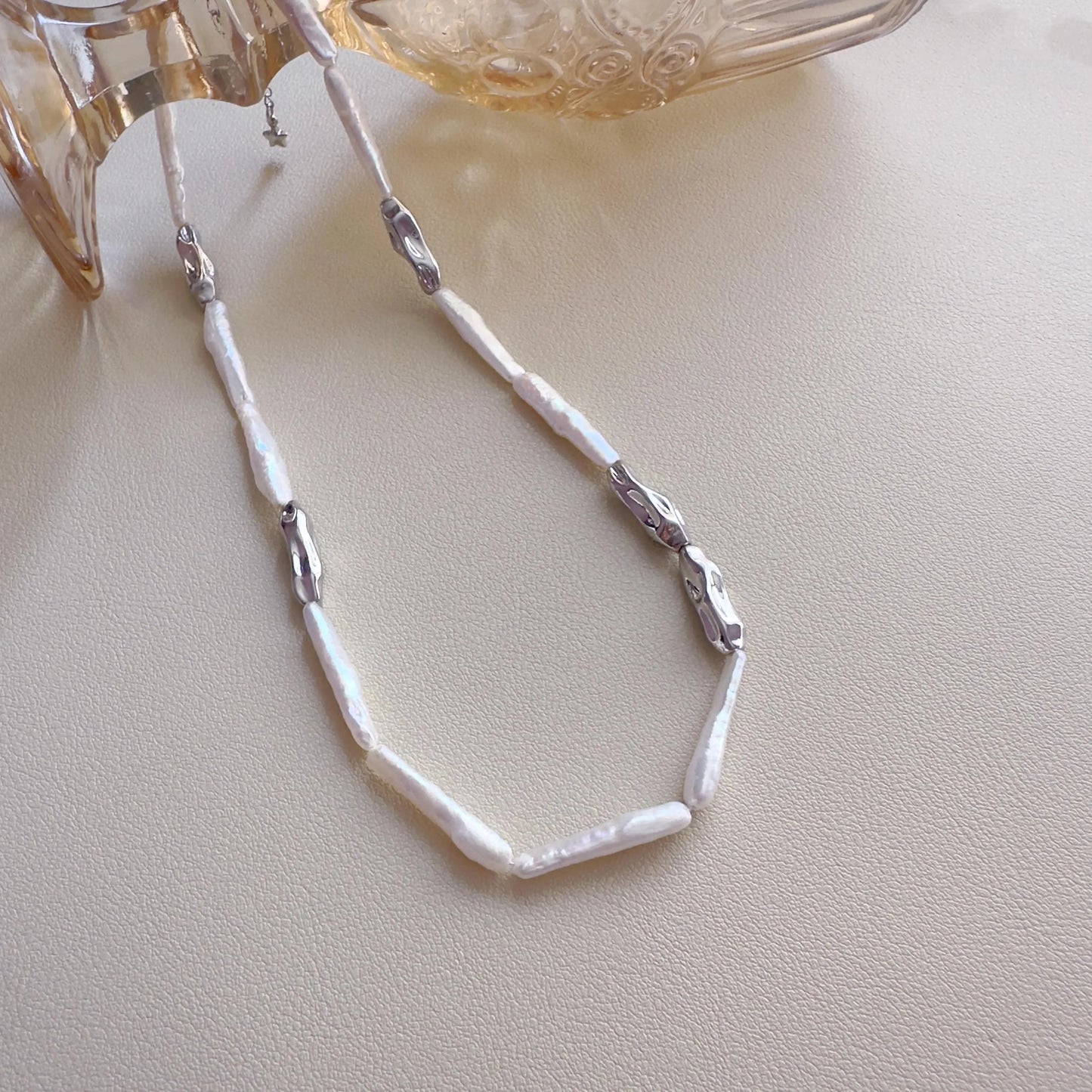 Baroque Pearl Layered Necklace - Crafted with Brass