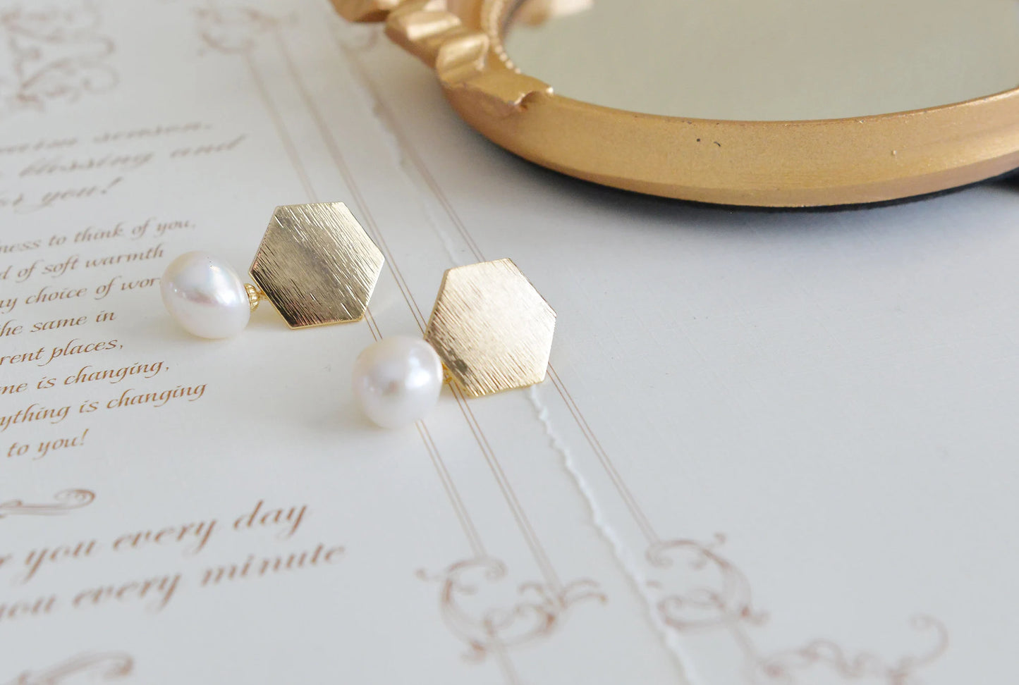 Handmade freshwater pearl Earrings/Natural Baroque Pearl Earrings/14K