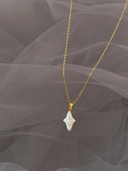 Baroque Pearl Pendant Necklace - Crafted with Sterling silver