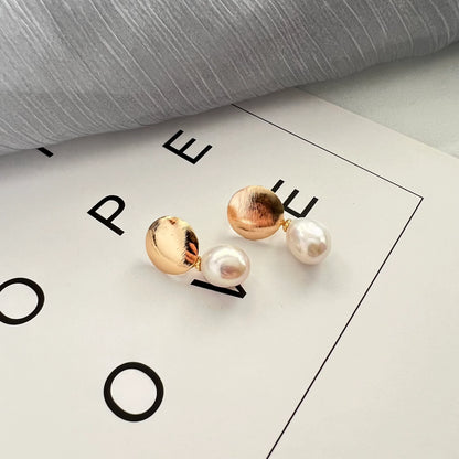 Handmade freshwater pearl Earrings/Natural Baroque Pearl Earrings/14K