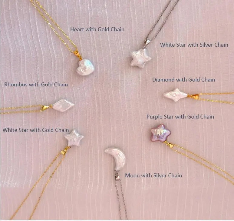 Baroque Pearl Pendant Necklace - Crafted with Sterling silver