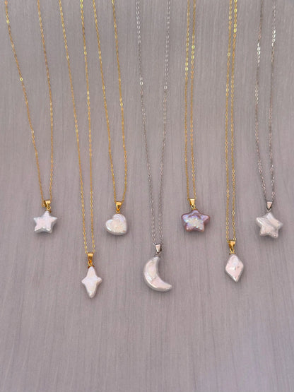 Baroque Pearl Pendant Necklace - Crafted with Sterling silver