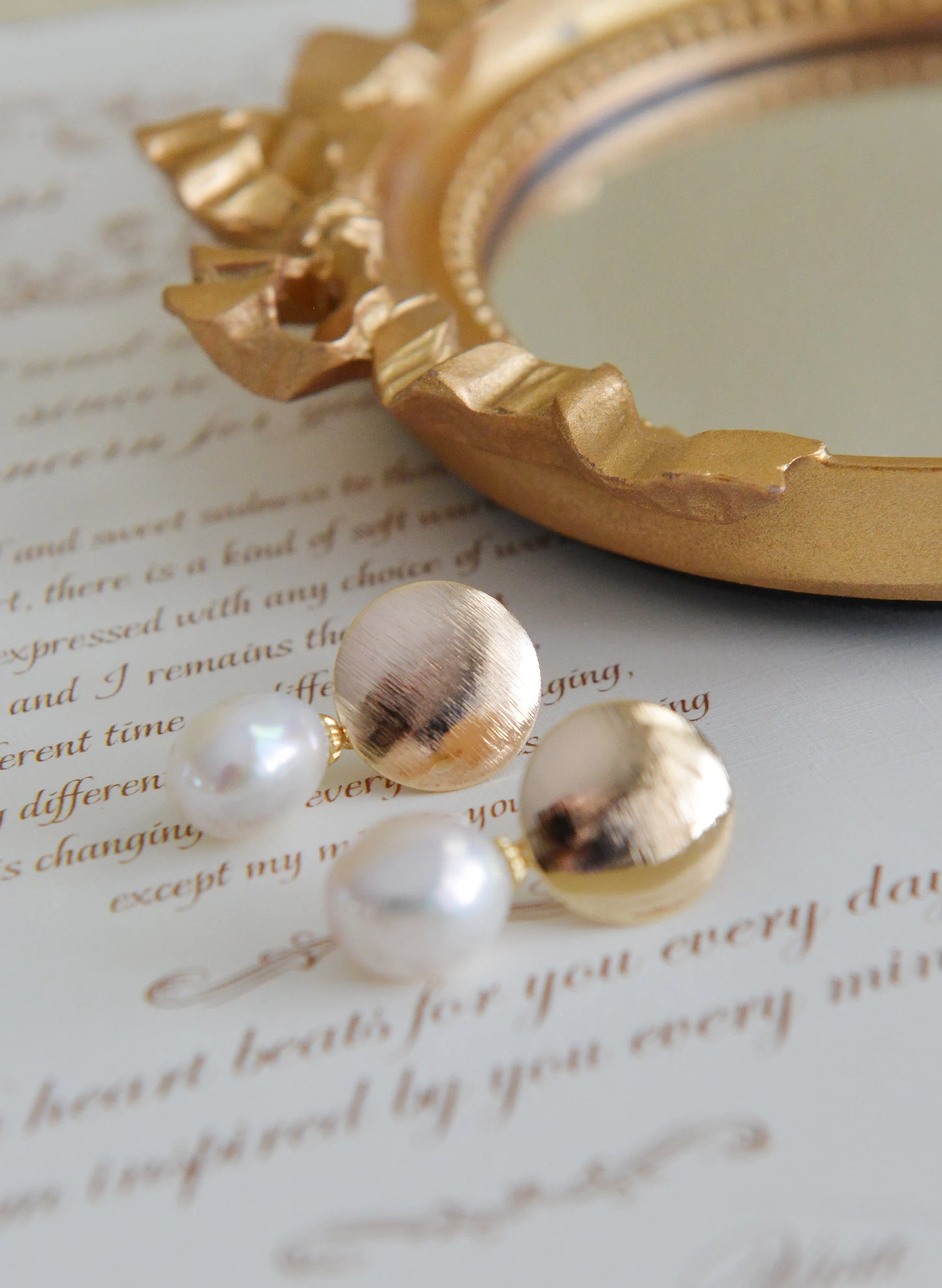 Handmade freshwater pearl Earrings/Natural Baroque Pearl Earrings/14K