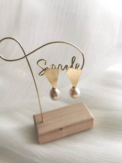 Handmade freshwater pearl Earrings/Natural Baroque Pearl Earrings/14K