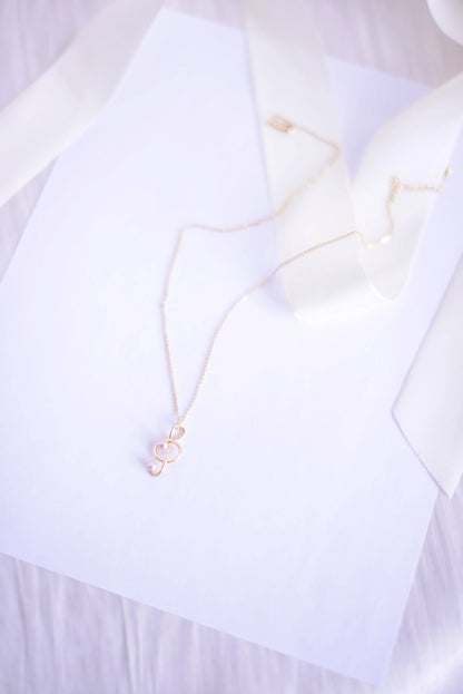 Handmade freshwater purple pearl set/Tiny Exquisite  Music Note
