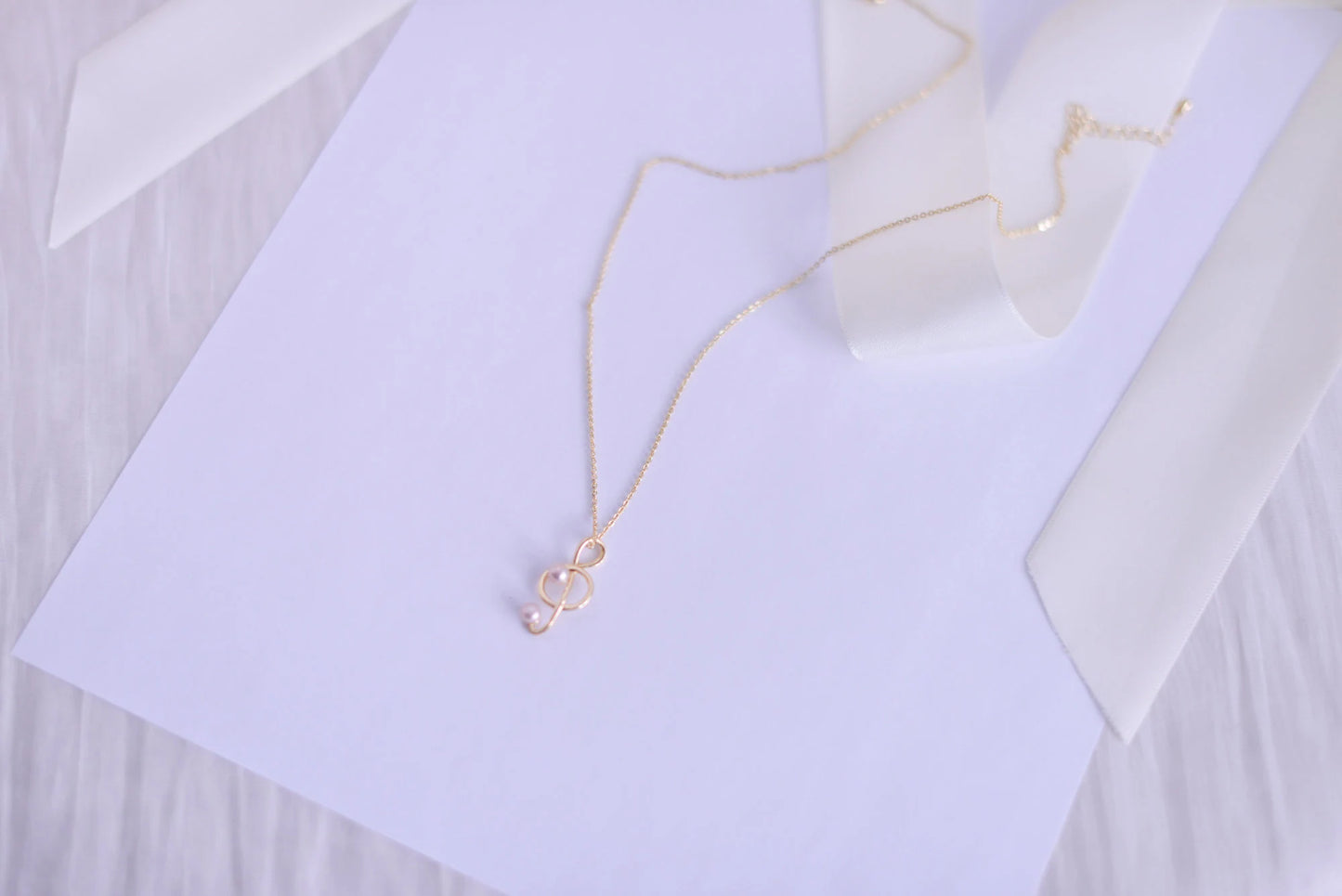 Handmade freshwater purple pearl set/Tiny Exquisite  Music Note