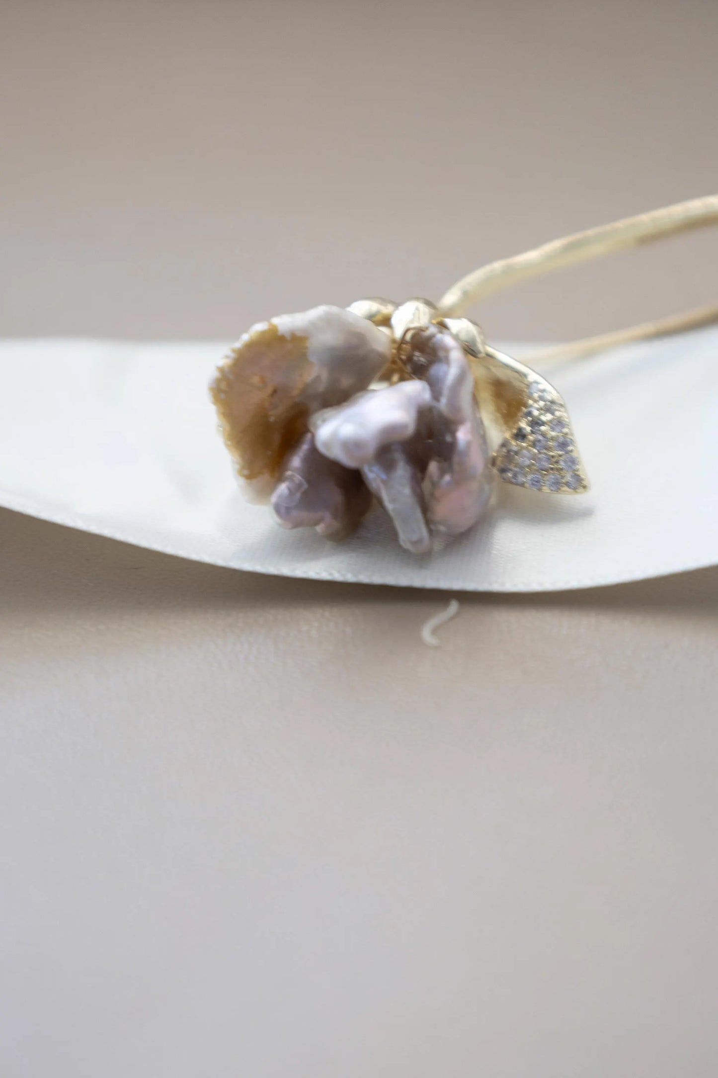 Lotus Flower Brooch Baroque Pearl , Lotus Blossom Flower Pearl Brooch