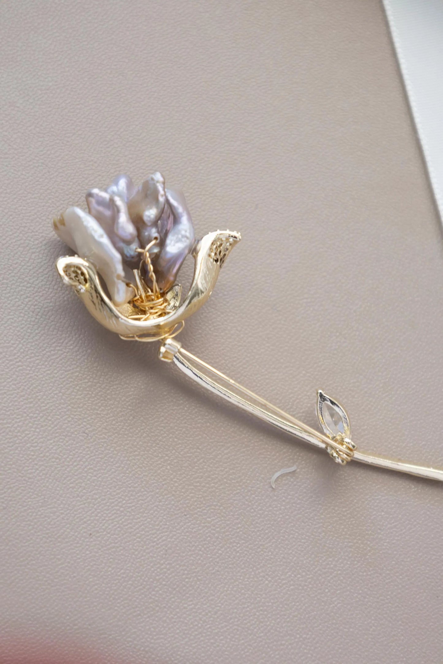 Lotus Flower Brooch Baroque Pearl , Lotus Blossom Flower Pearl Brooch