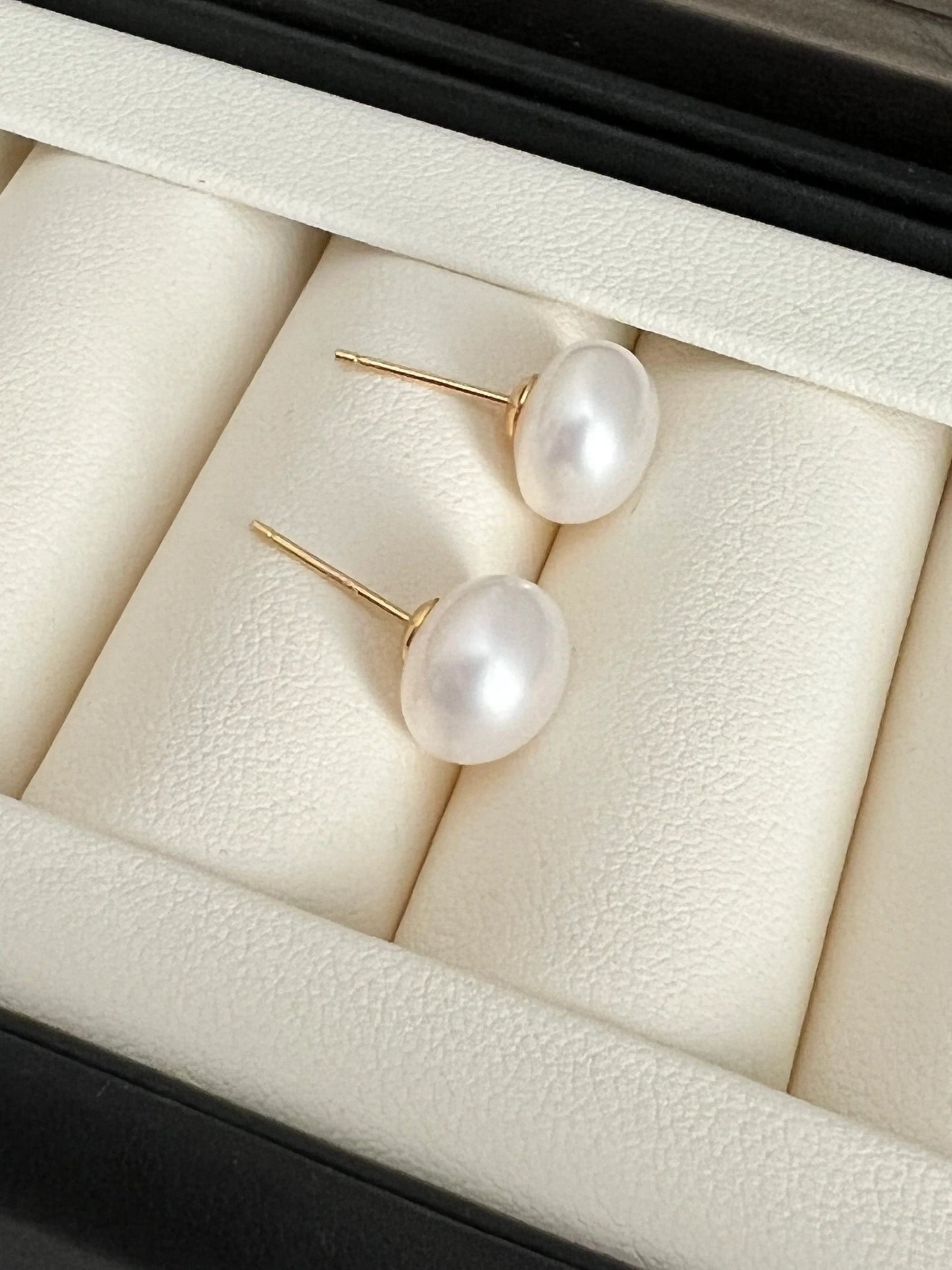 Freshwater Pearl Sterling Silver gold vermeil Stud Earrings