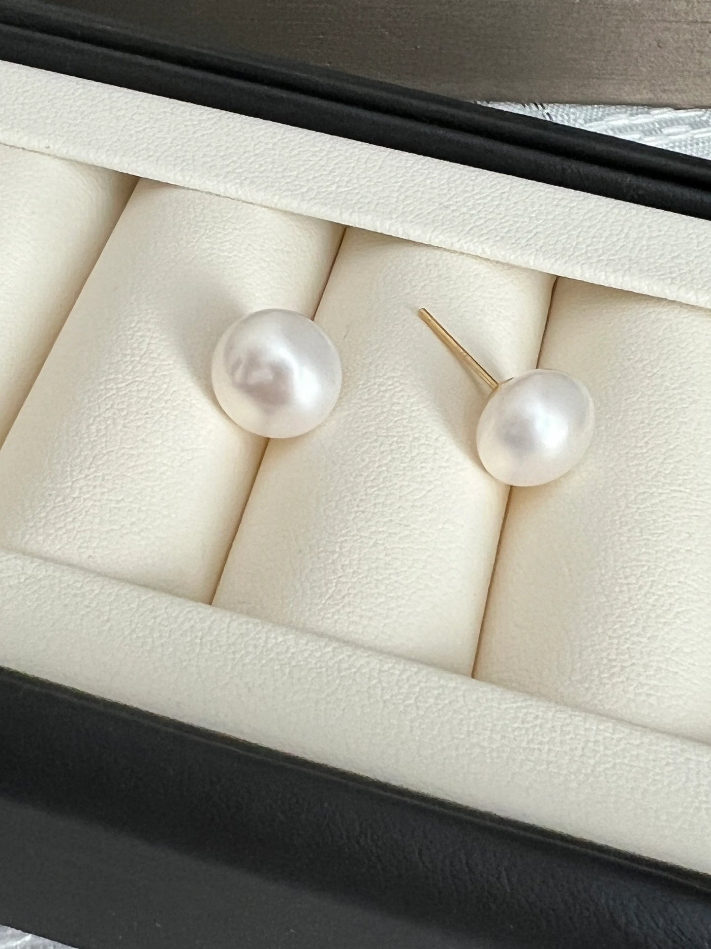 Freshwater Pearl Sterling Silver gold vermeil Stud Earrings
