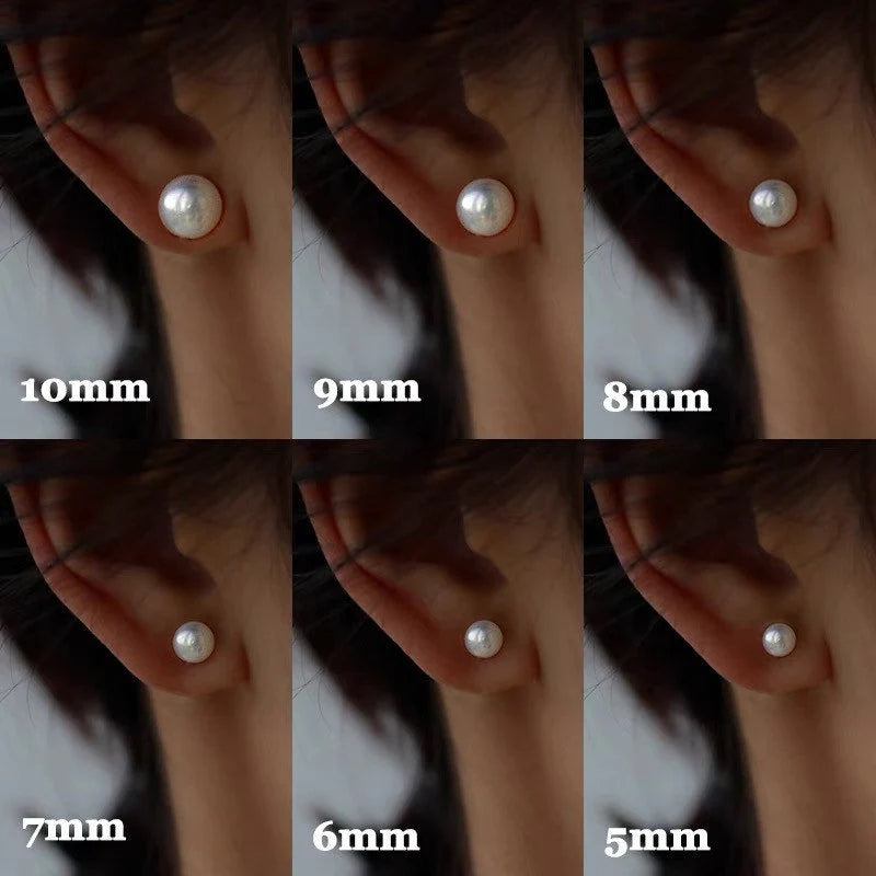 Freshwater Pearl Sterling Silver gold vermeil Stud Earrings