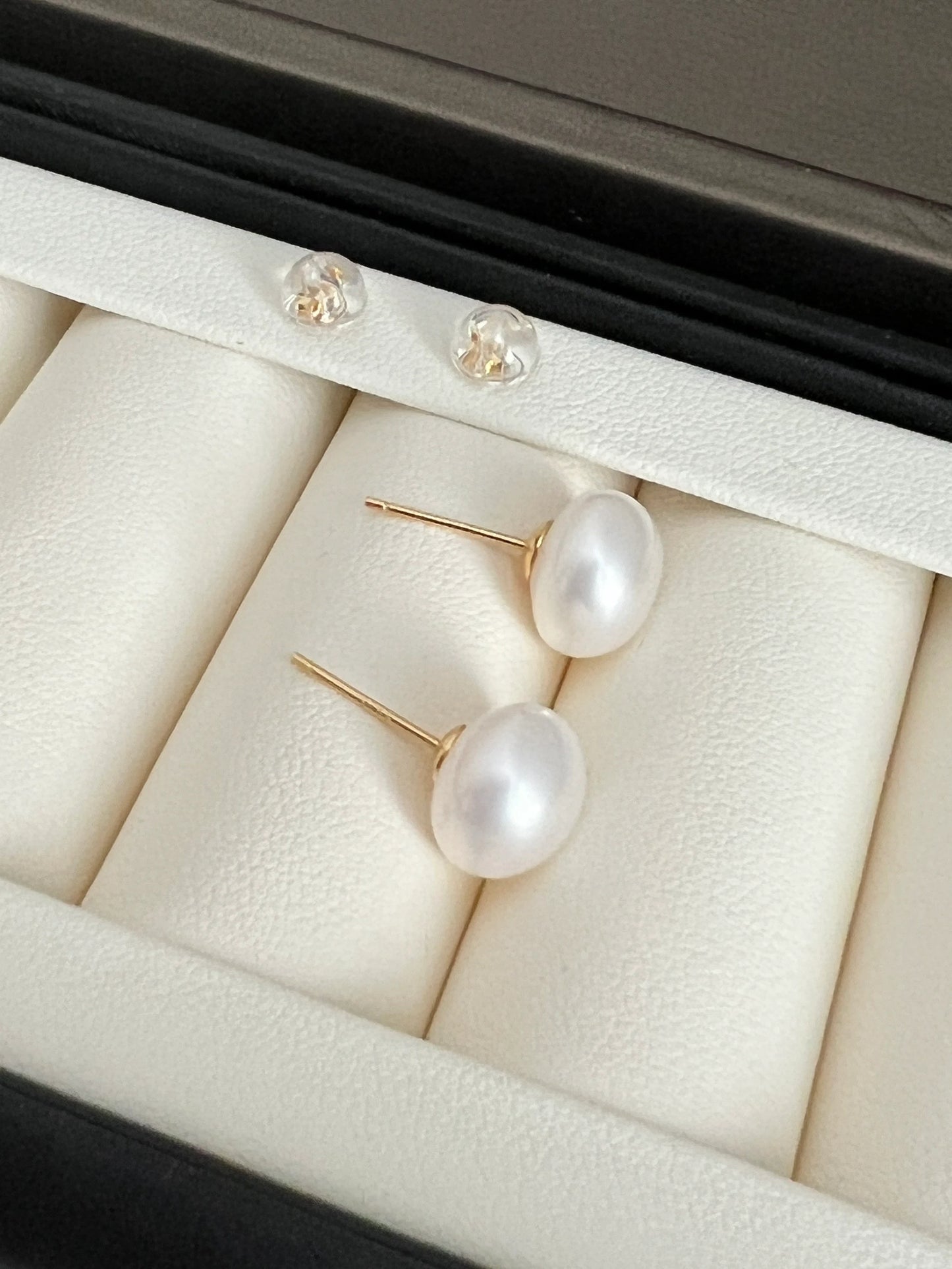 Freshwater Pearl Sterling Silver gold vermeil Stud Earrings