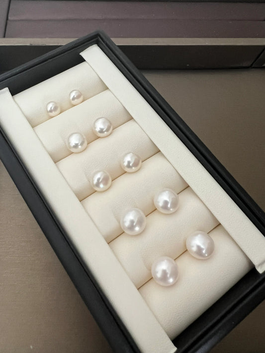 Freshwater Pearl Sterling Silver gold vermeil Stud Earrings