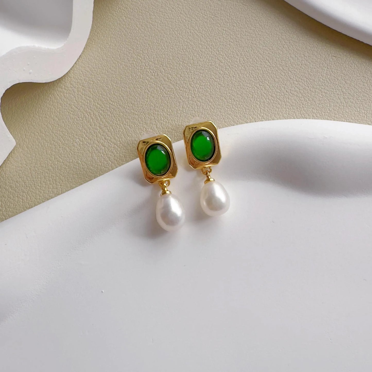 Dainty Pearl Drop Earrings - Crafted with Brass