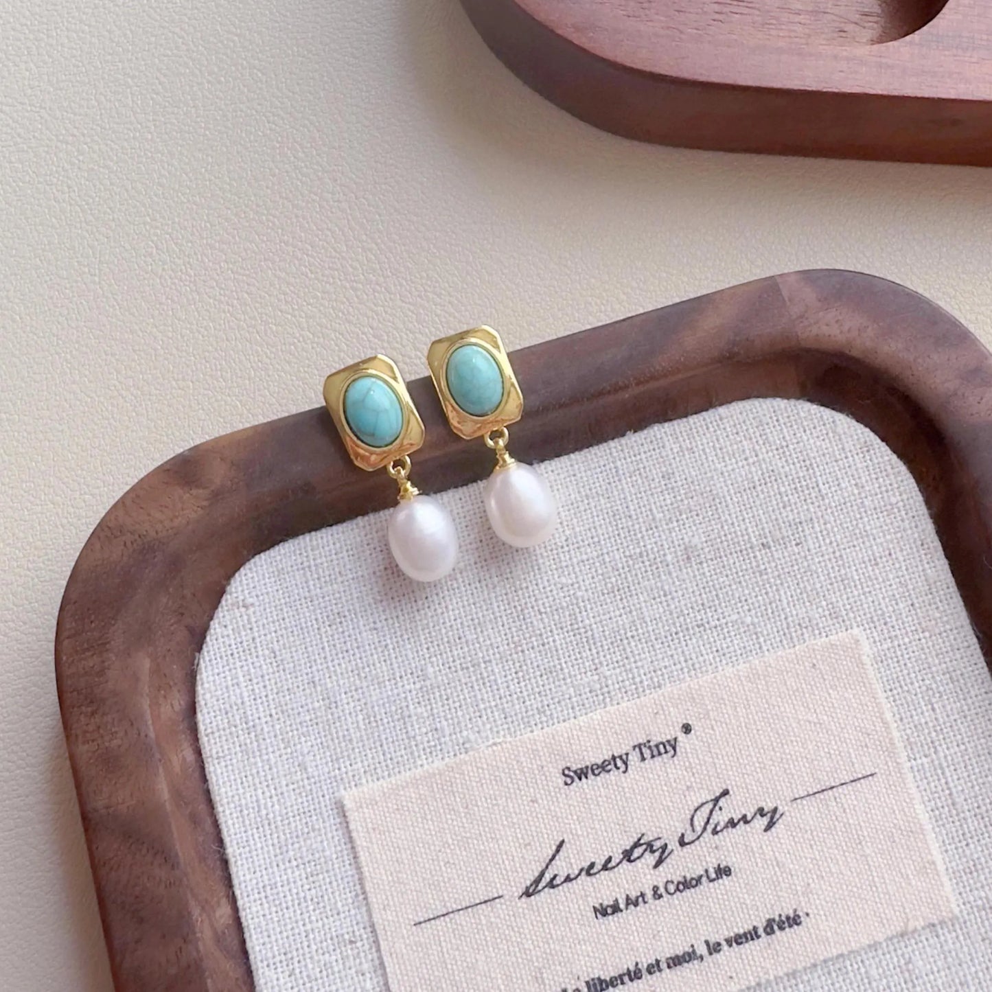Dainty Pearl Drop Earrings - Crafted with Brass