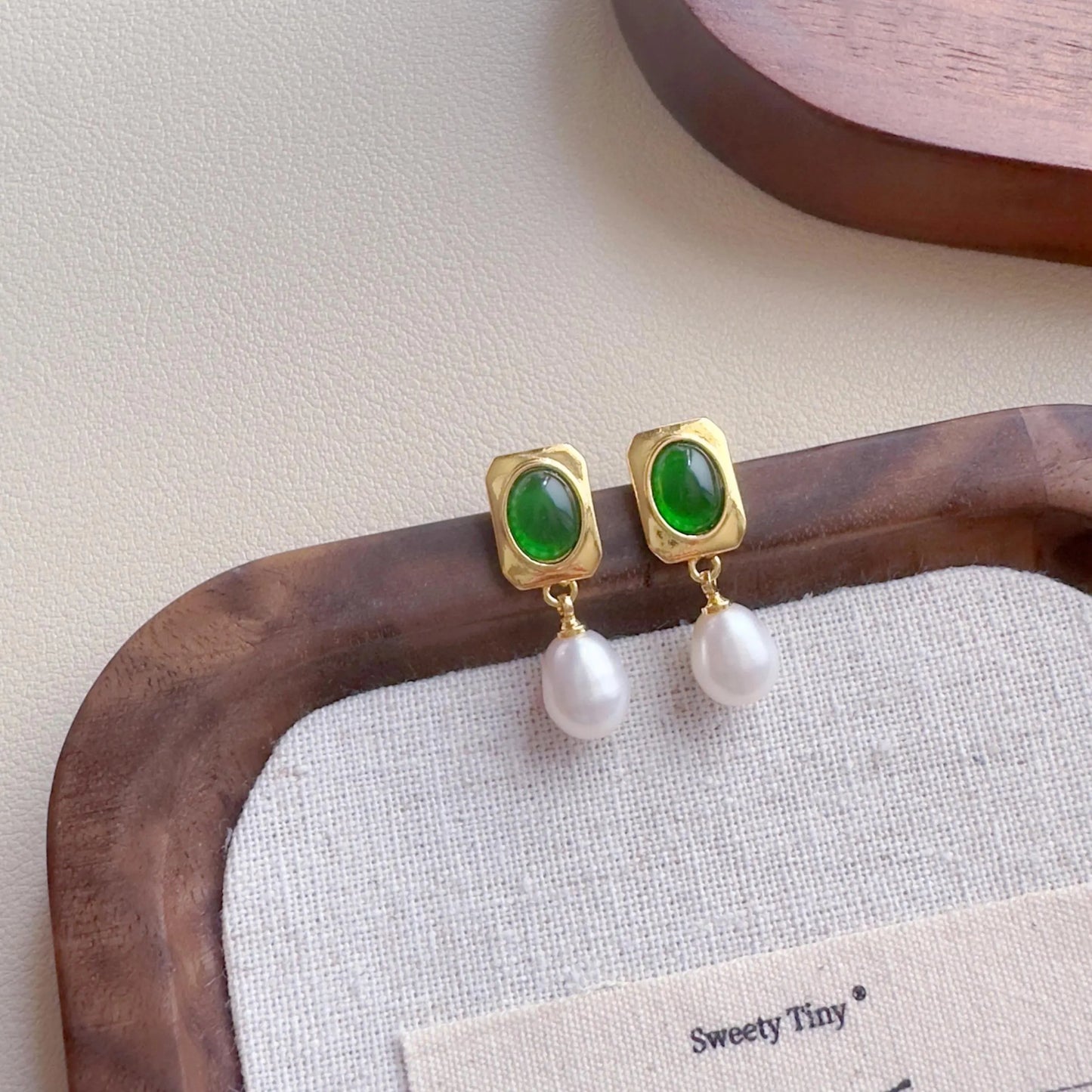 Dainty Pearl Drop Earrings - Crafted with Brass
