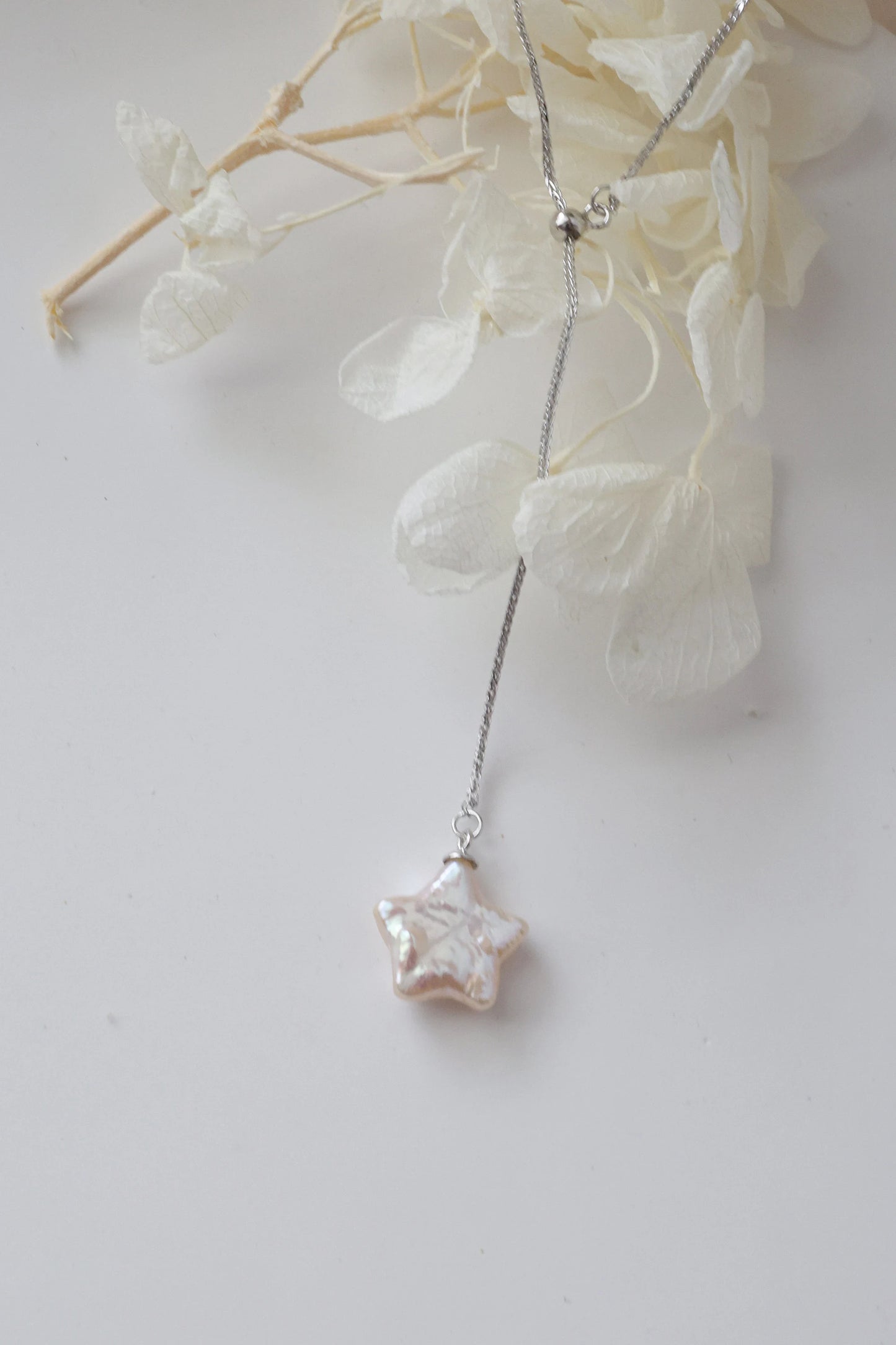 Sterling Silver Pearl Y Necklace - Crafted with Natural Pearl
