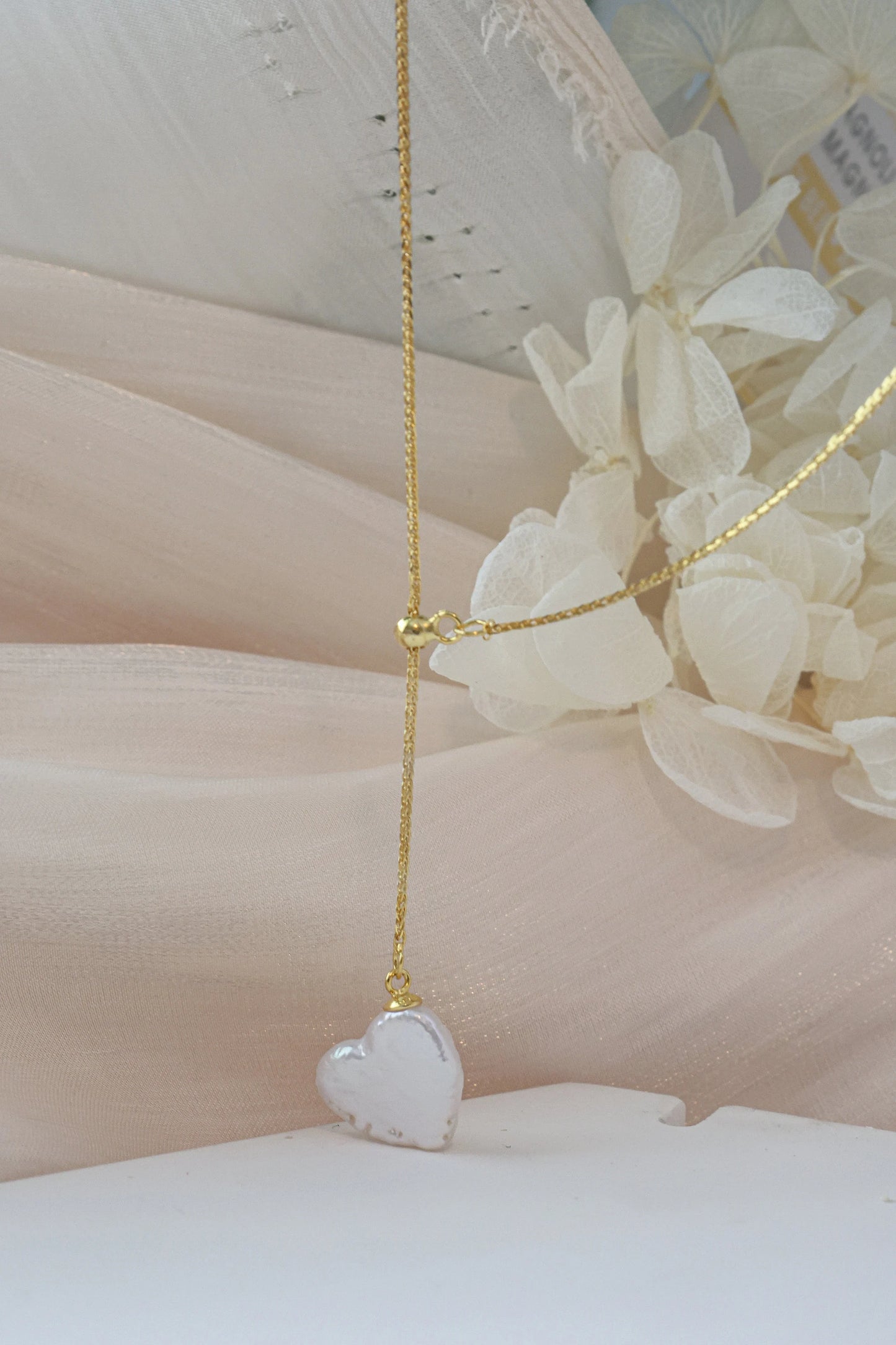 Sterling Silver Pearl Y Necklace - Crafted with Natural Pearl