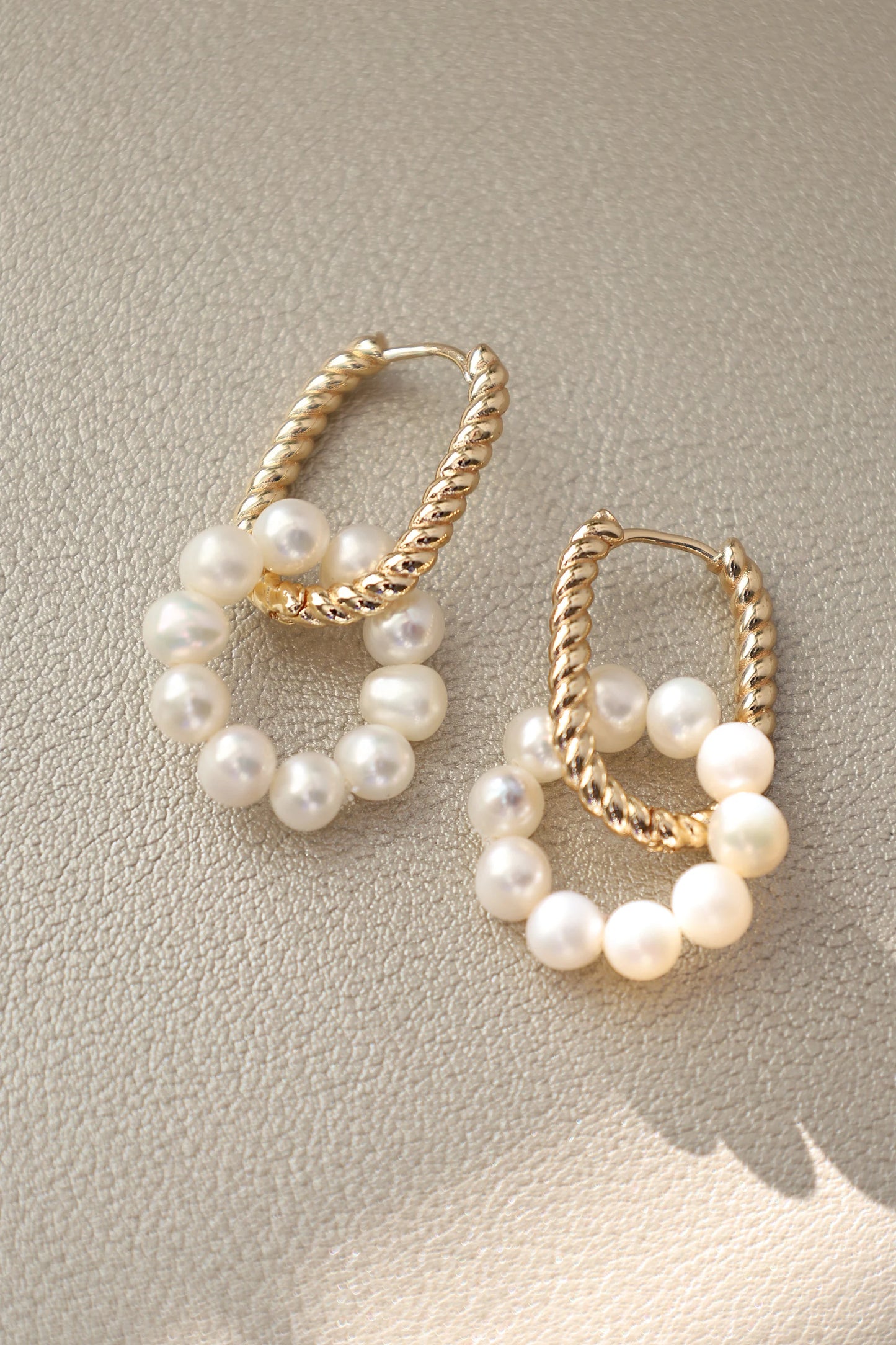 Freshwater Pearl Hoop Earrings - Crafted with freshwater pearl