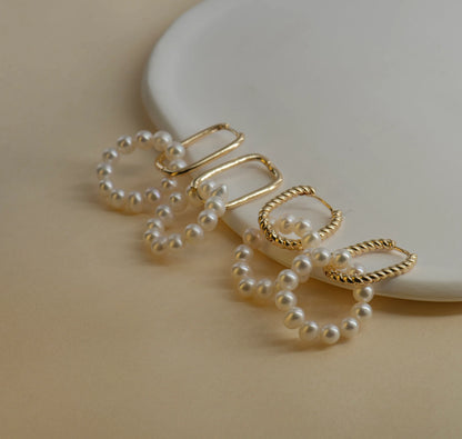 Freshwater Pearl Hoop Earrings - Crafted with freshwater pearl