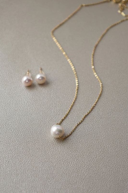 Handmade Pearl Jewelry Set - Crafted with Genuine White Pearl