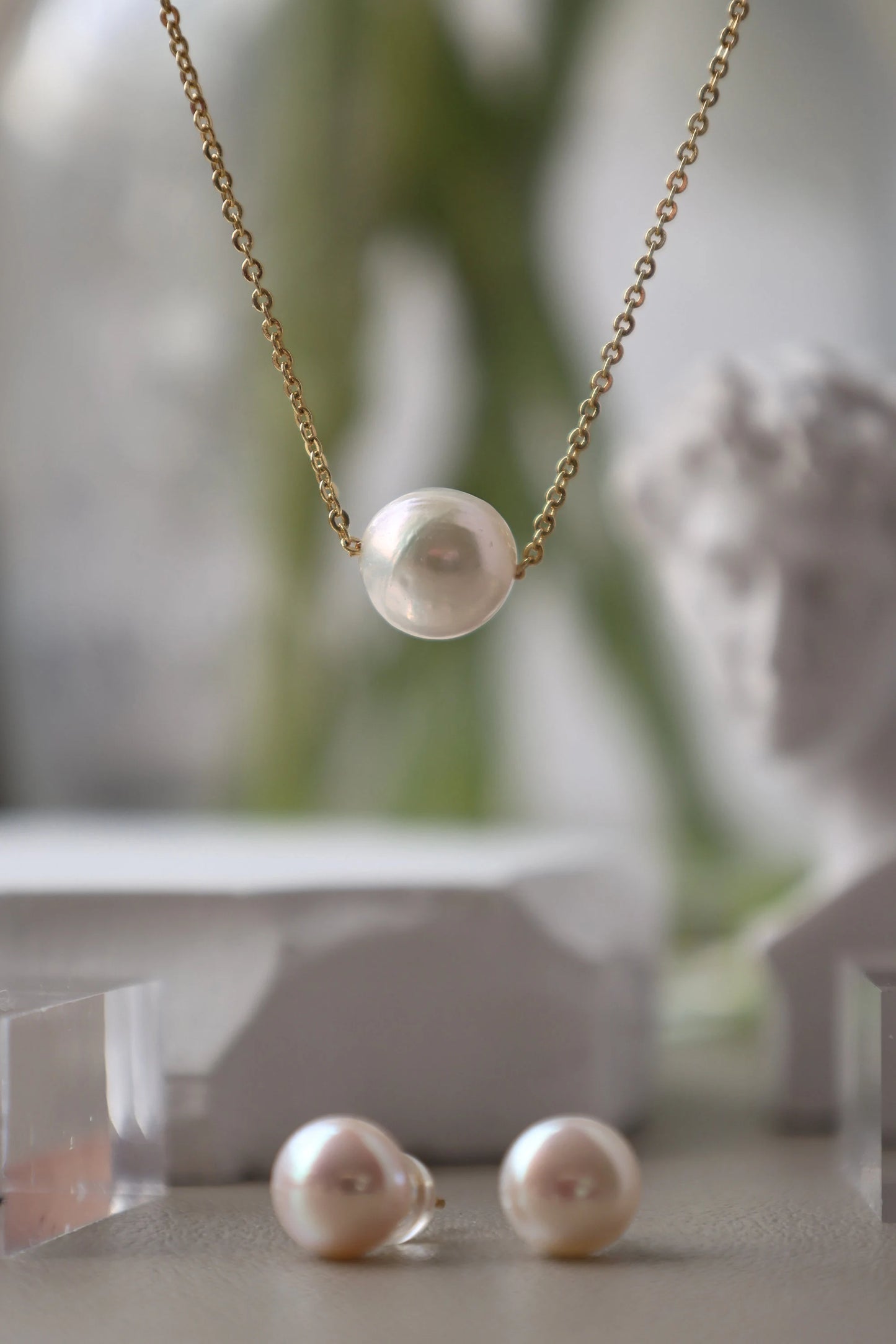 Handmade Pearl Jewelry Set - Crafted with Genuine White Pearl