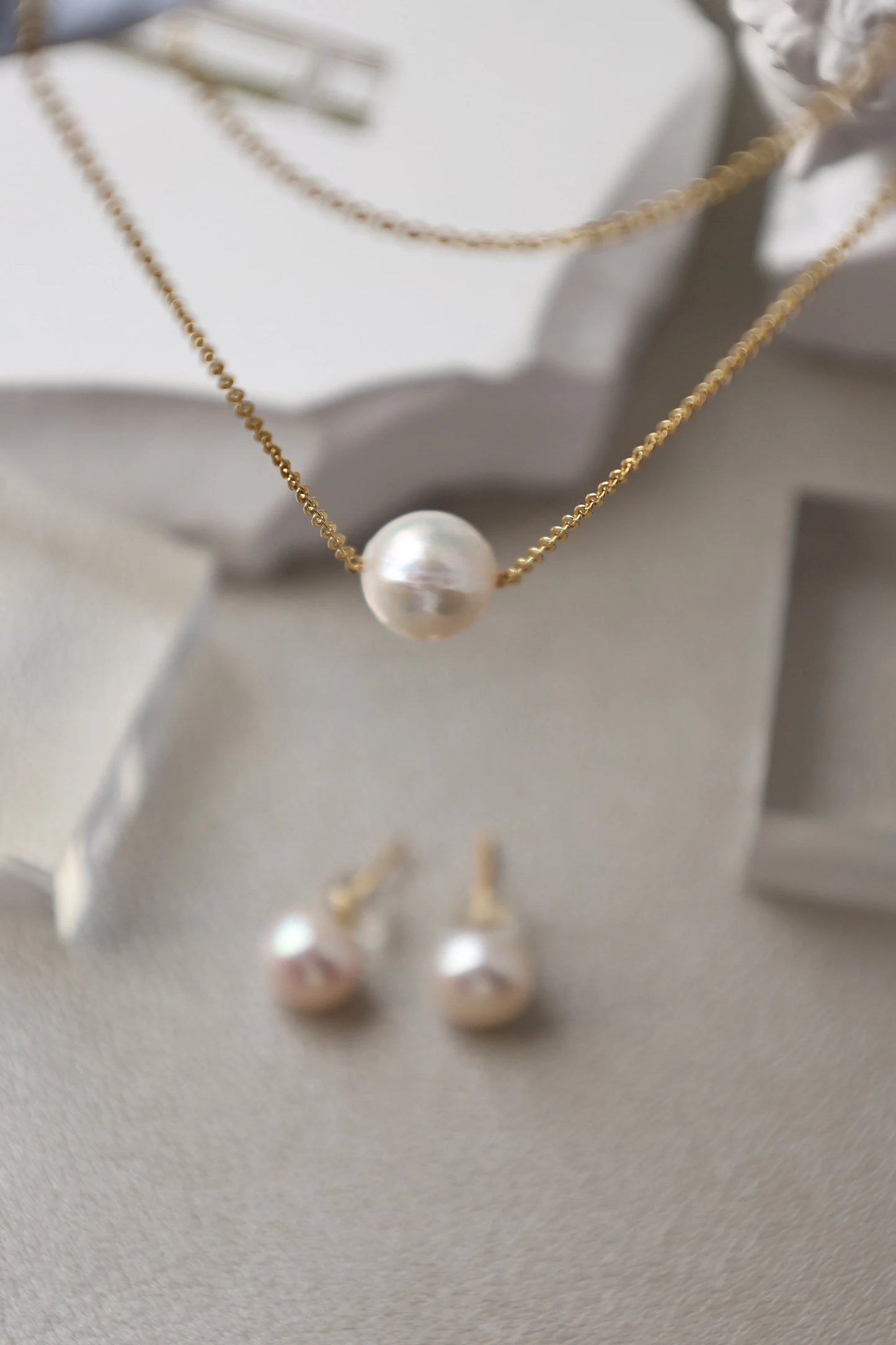 Handmade Pearl Jewelry Set - Crafted with Genuine White Pearl