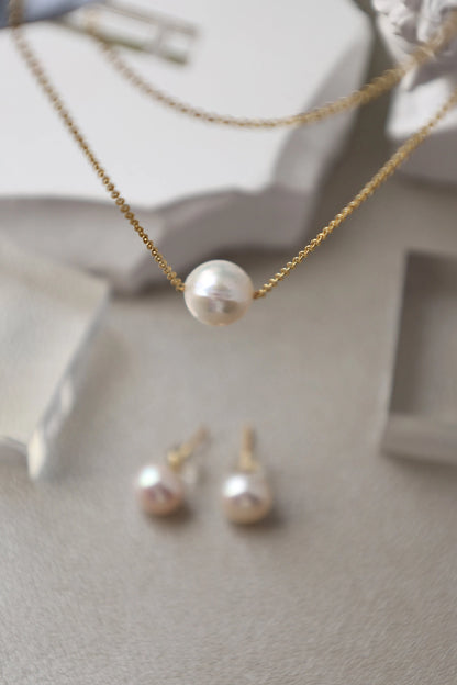 Handmade Pearl Jewelry Set - Crafted with Genuine White Pearl