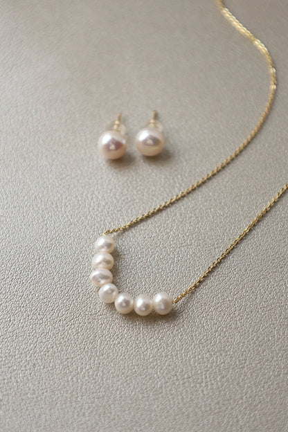 Handmade Pearl Jewelry Set - Crafted with Genuine White Pearl