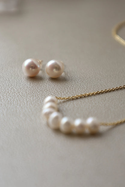 Handmade Pearl Jewelry Set - Crafted with Genuine White Pearl