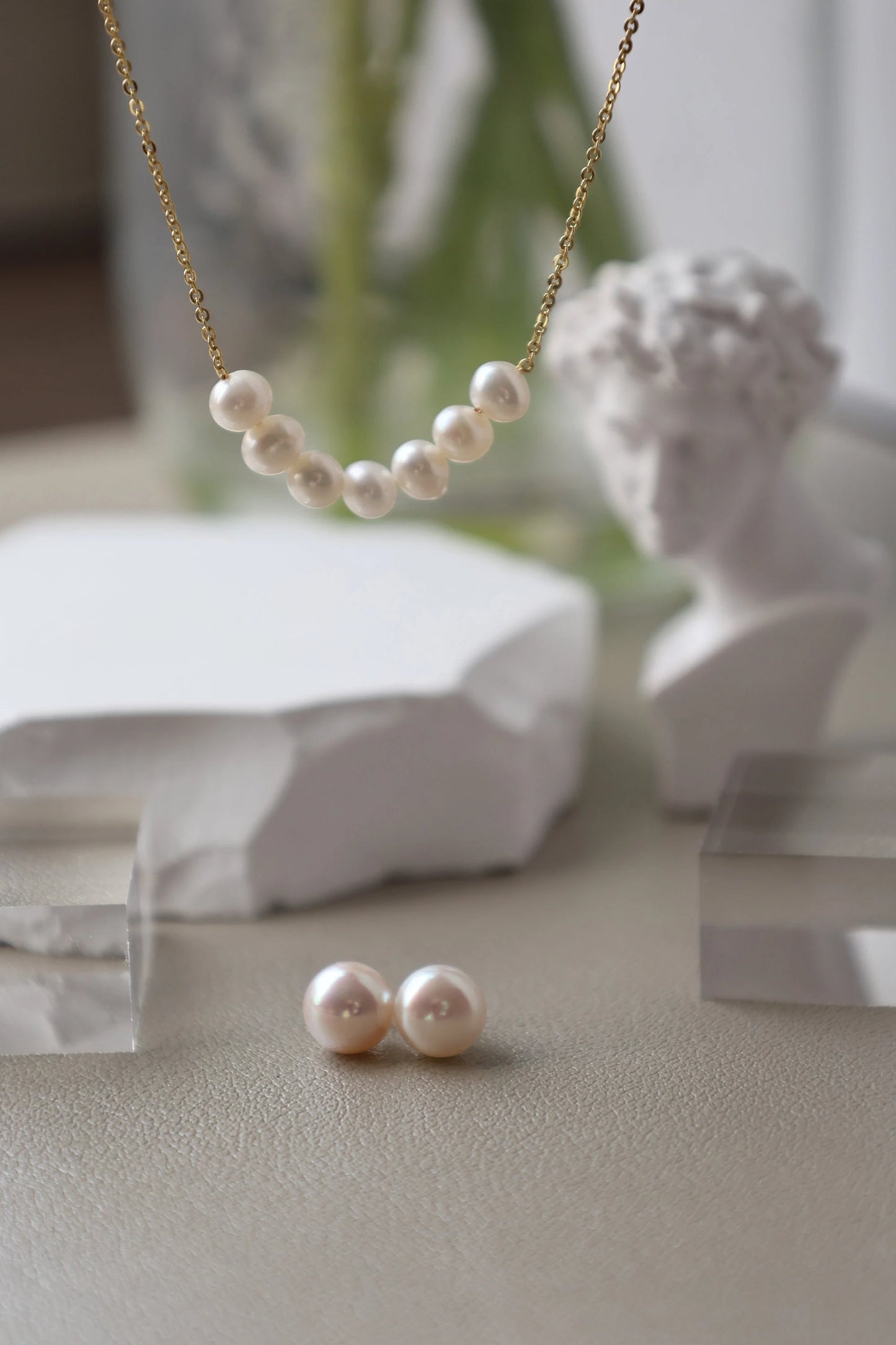Handmade Pearl Jewelry Set - Crafted with Genuine White Pearl