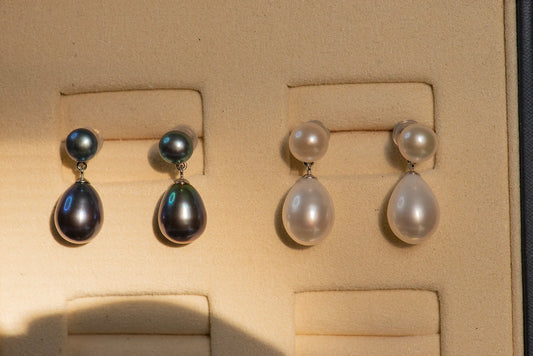 Freshwater Pearl Drop Earrings - Crafted with Silver