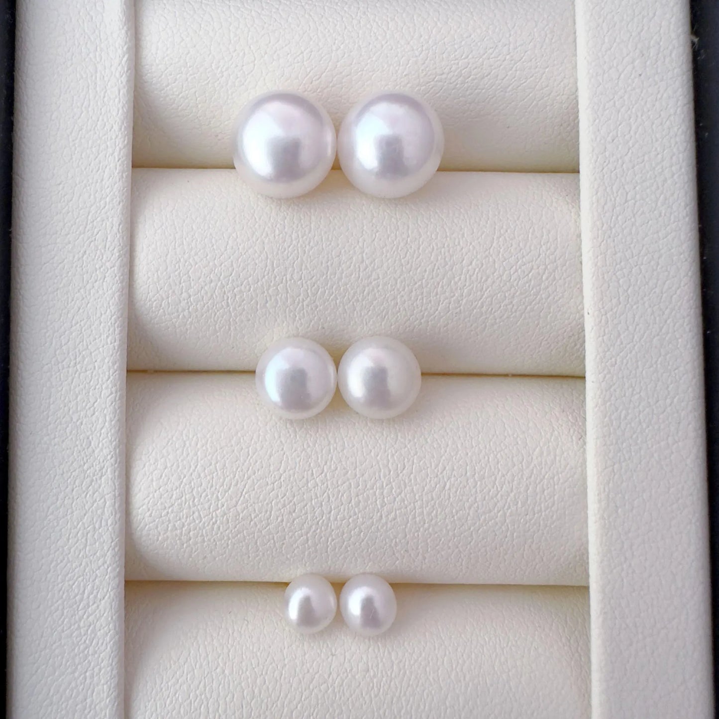 Sterling Silver Pearl Stud Earring Set - Crafted with Sterling silver