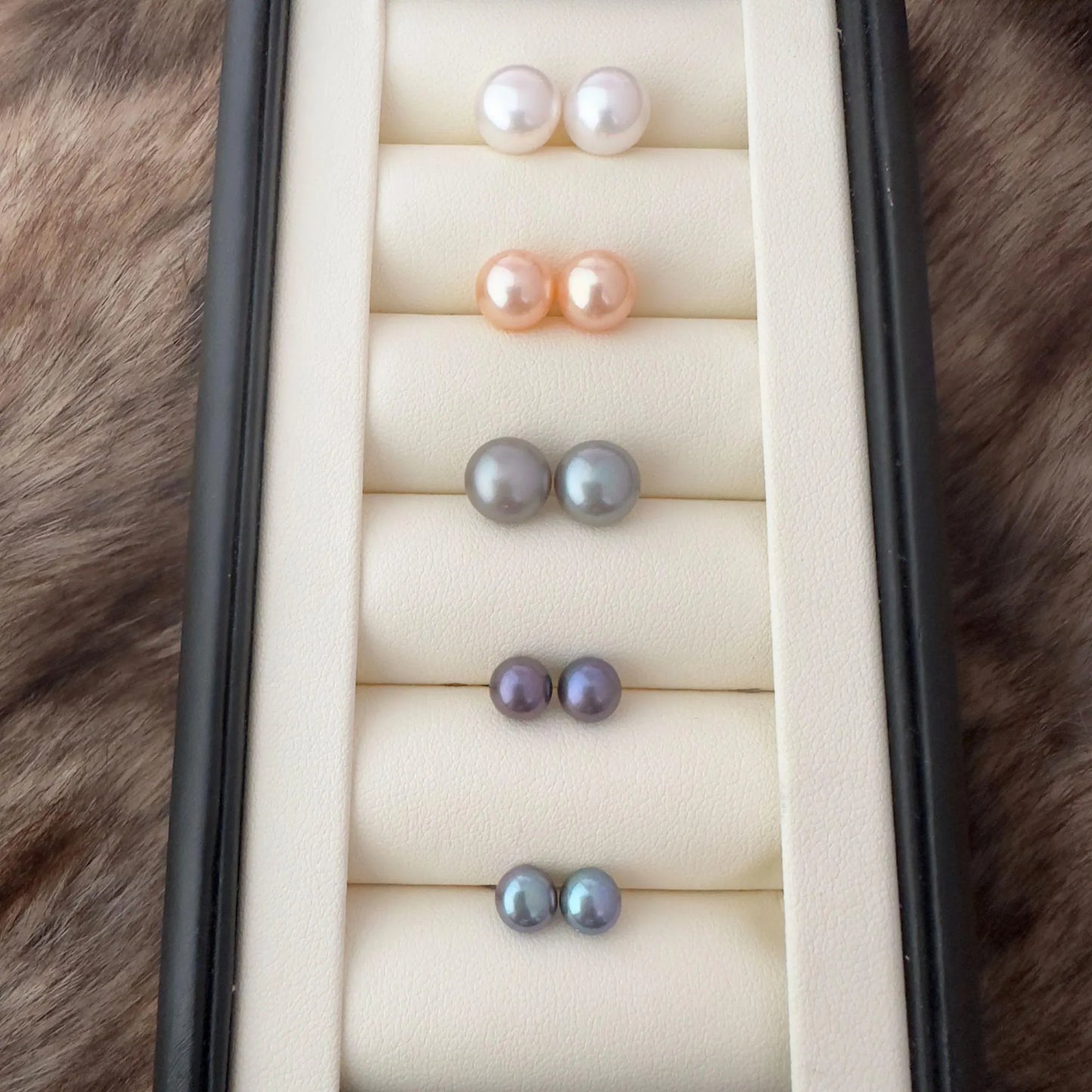 Sterling Silver Pearl Stud Earring Set - Crafted with Sterling silver