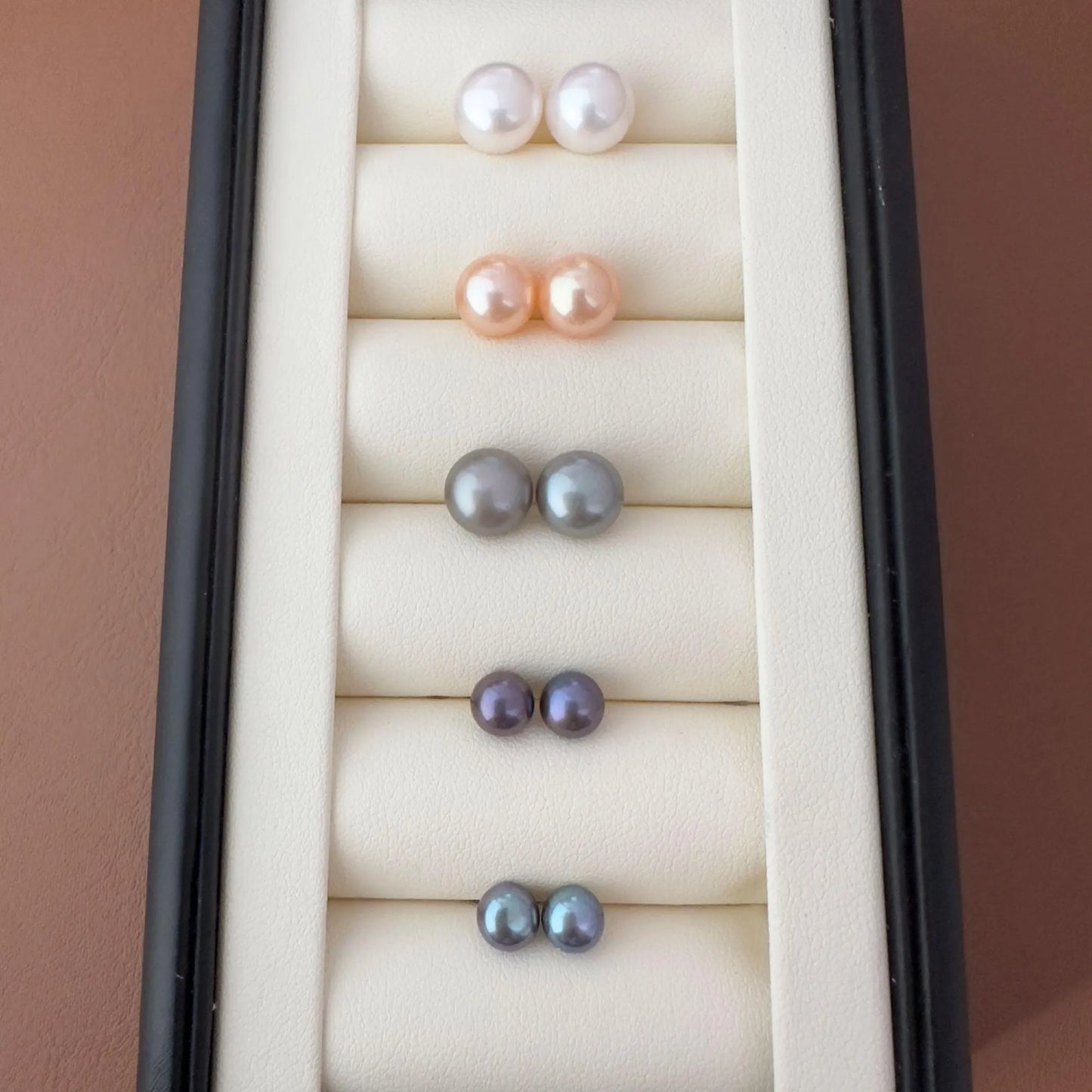 Sterling Silver Pearl Stud Earring Set - Crafted with Sterling silver