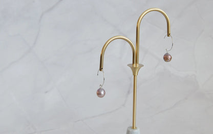 Handmade Baroque Pearl Hoop Earrings - Crafted with Silver