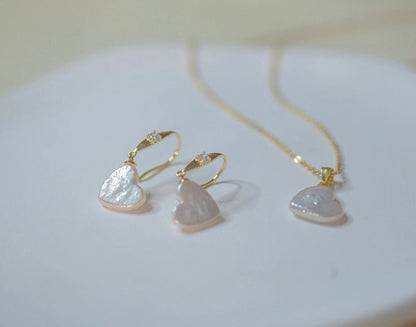 Heart Pearl Jewelry Set - Crafted with Sterling Silver