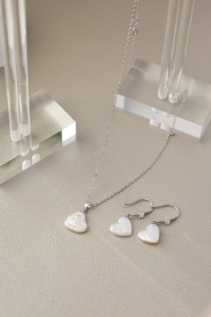 Heart Pearl Jewelry Set - Crafted with Sterling Silver