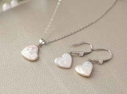 Heart Pearl Jewelry Set - Crafted with Sterling Silver