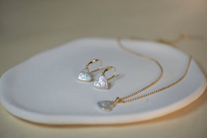 Heart Pearl Jewelry Set - Crafted with Sterling Silver