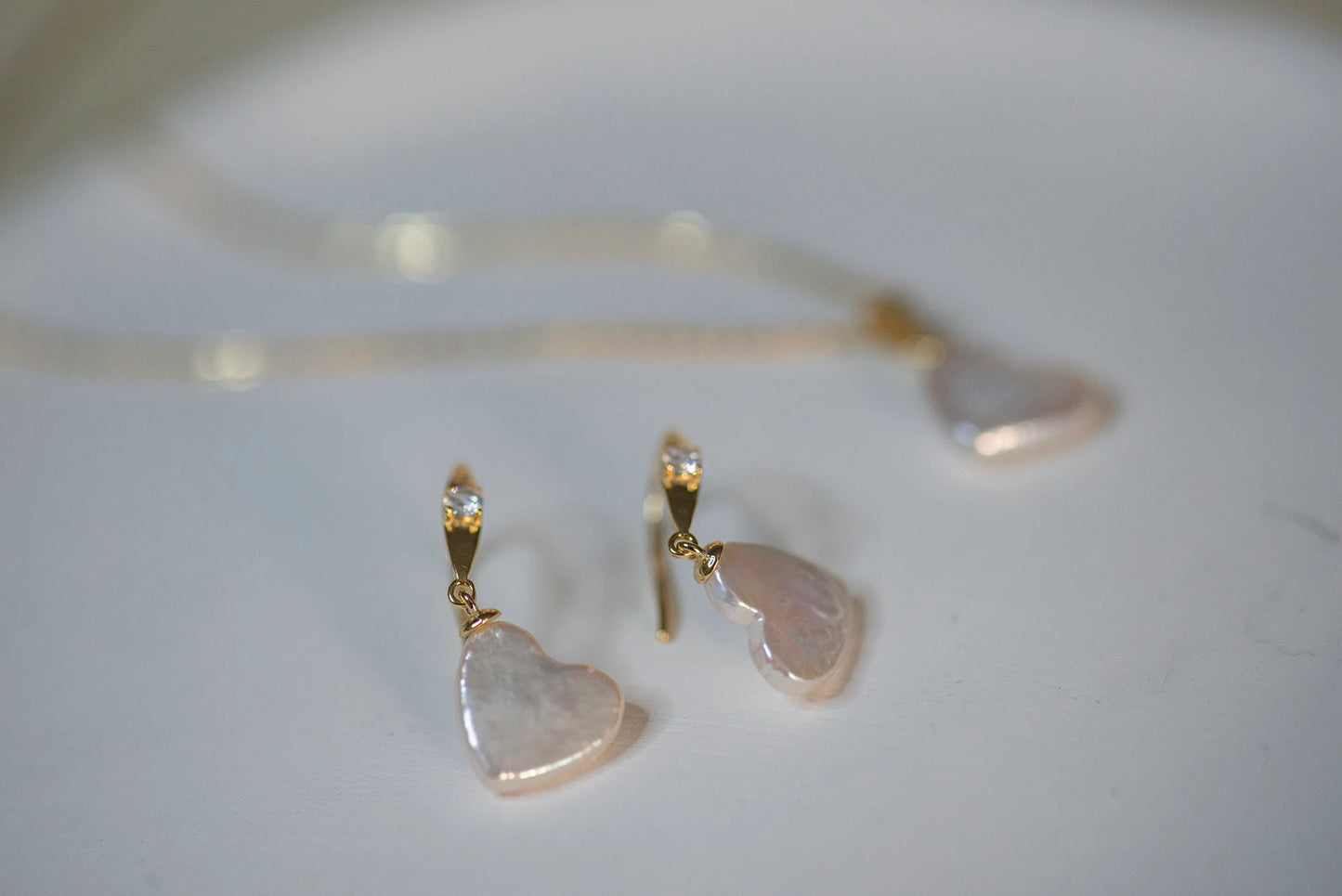 Heart Pearl Jewelry Set - Crafted with Sterling Silver