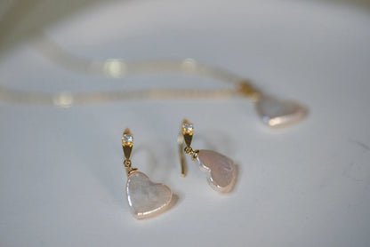 Heart Pearl Jewelry Set - Crafted with Sterling Silver
